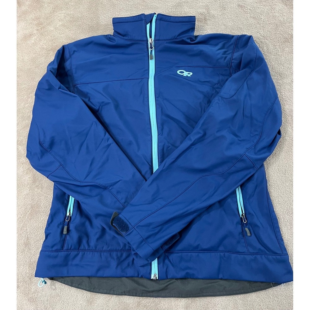 Outdoor Research Transfer Softshell Jacket Women's Large Blue Polyester L/S EUC